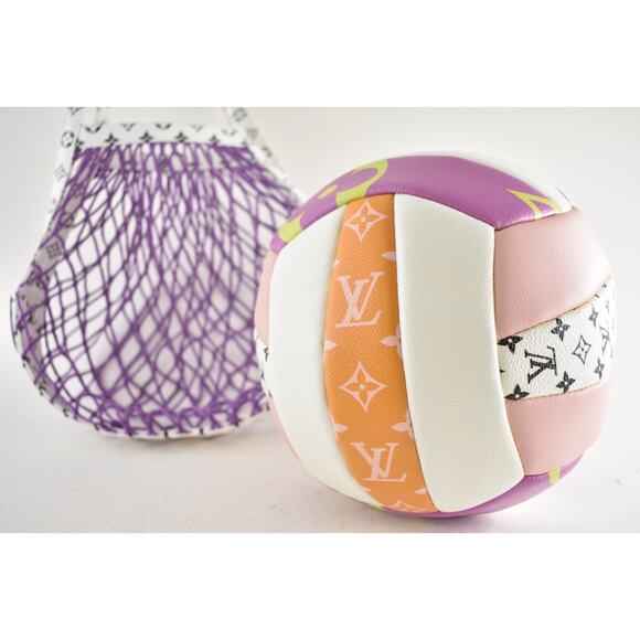 Louis Vuitton SS20 Pink White Black Monogram Giant Volleyball Purple Net Bag - Picture 11 of 16